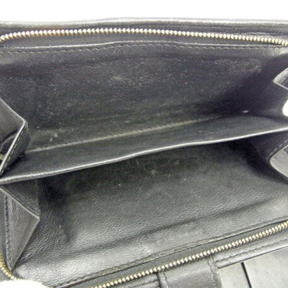 Bottega Veneta Wallet Intrecciato Black Gold Woman unisex Authentic Used - Picture 5 of 6